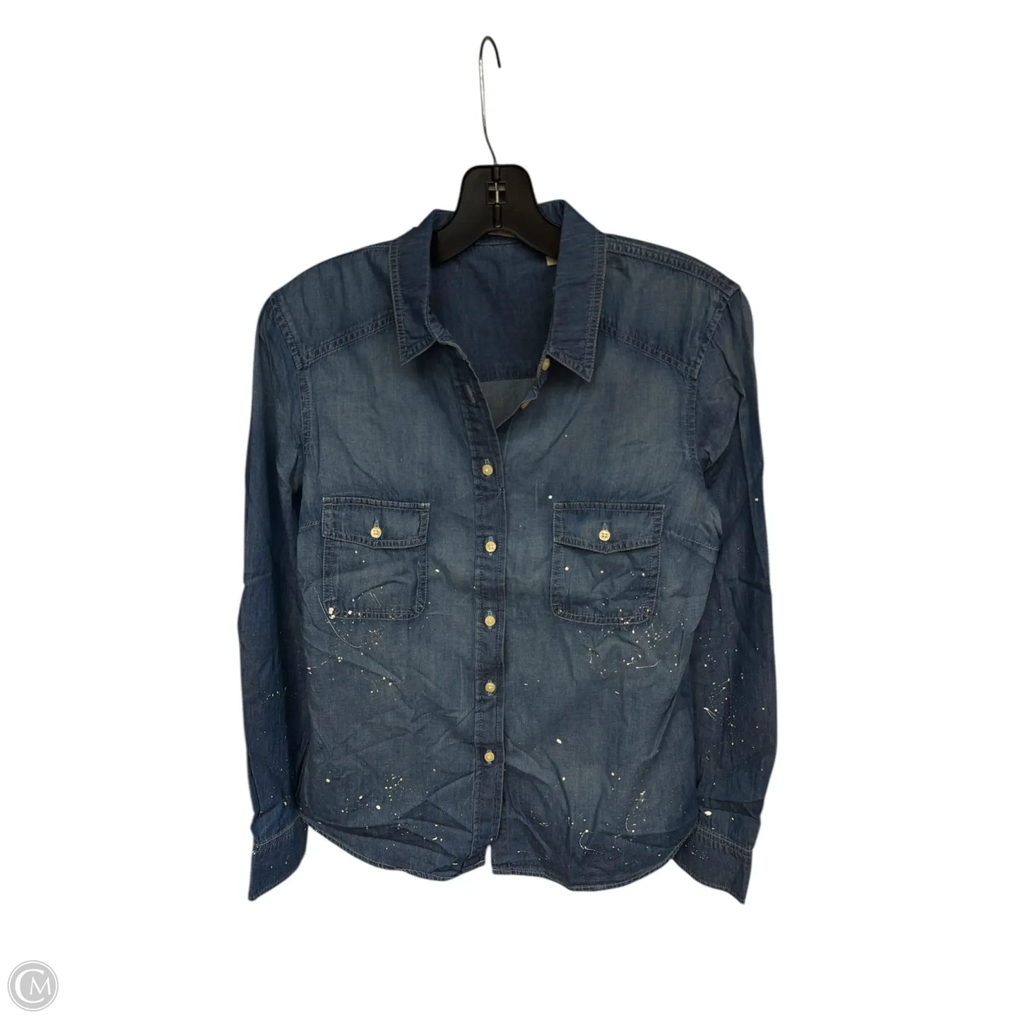 Top Long Sleeve By Clothes Mentor In Blue Denim, Size: M