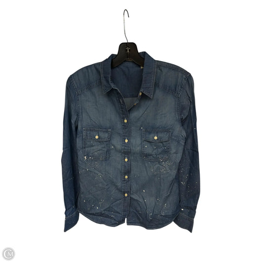 Top Long Sleeve By Clothes Mentor In Blue Denim, Size: M
