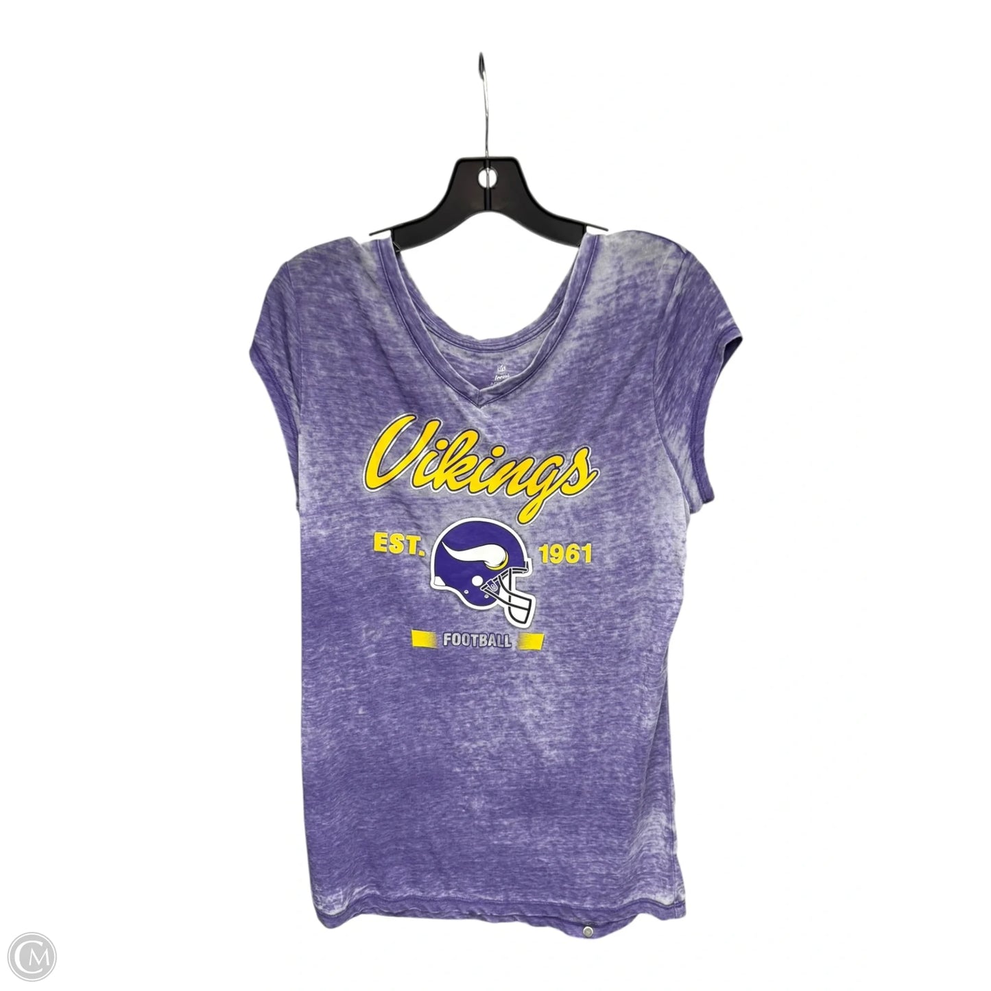 Athletic Top Short Sleeve By Nfl In Purple & Yellow, Size: Xl