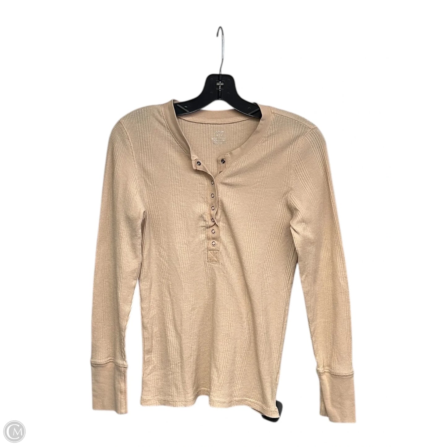 Top Long Sleeve By Aerie In Tan, Size: S