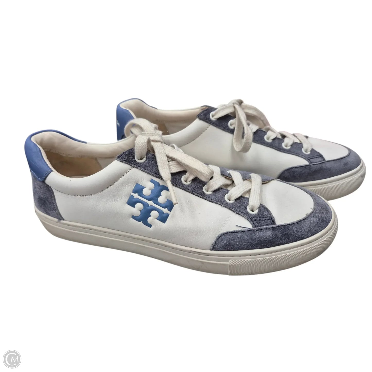 Shoes Designer By Tory Burch In Blue & White, Size: 9