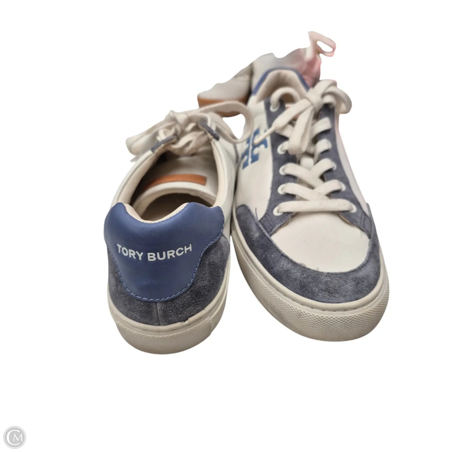 Shoes Designer By Tory Burch In Blue & White, Size: 9