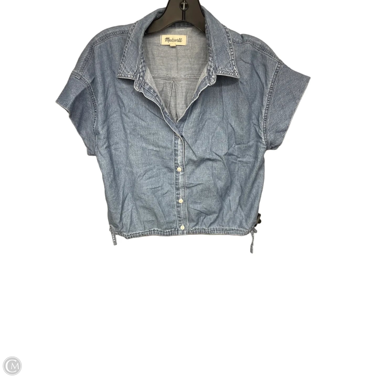 Top Short Sleeve By Madewell In Blue Denim, Size: M