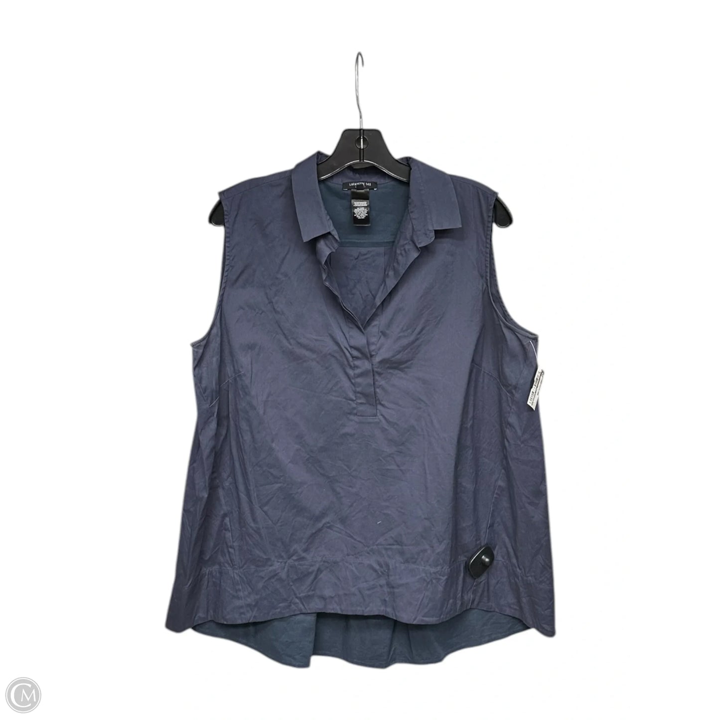 Top Sleeveless Designer By Lafayette 148 In Blue, Size: L