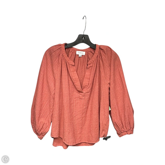 Top 3/4 Sleeve By Evereve In Orange, Size: M