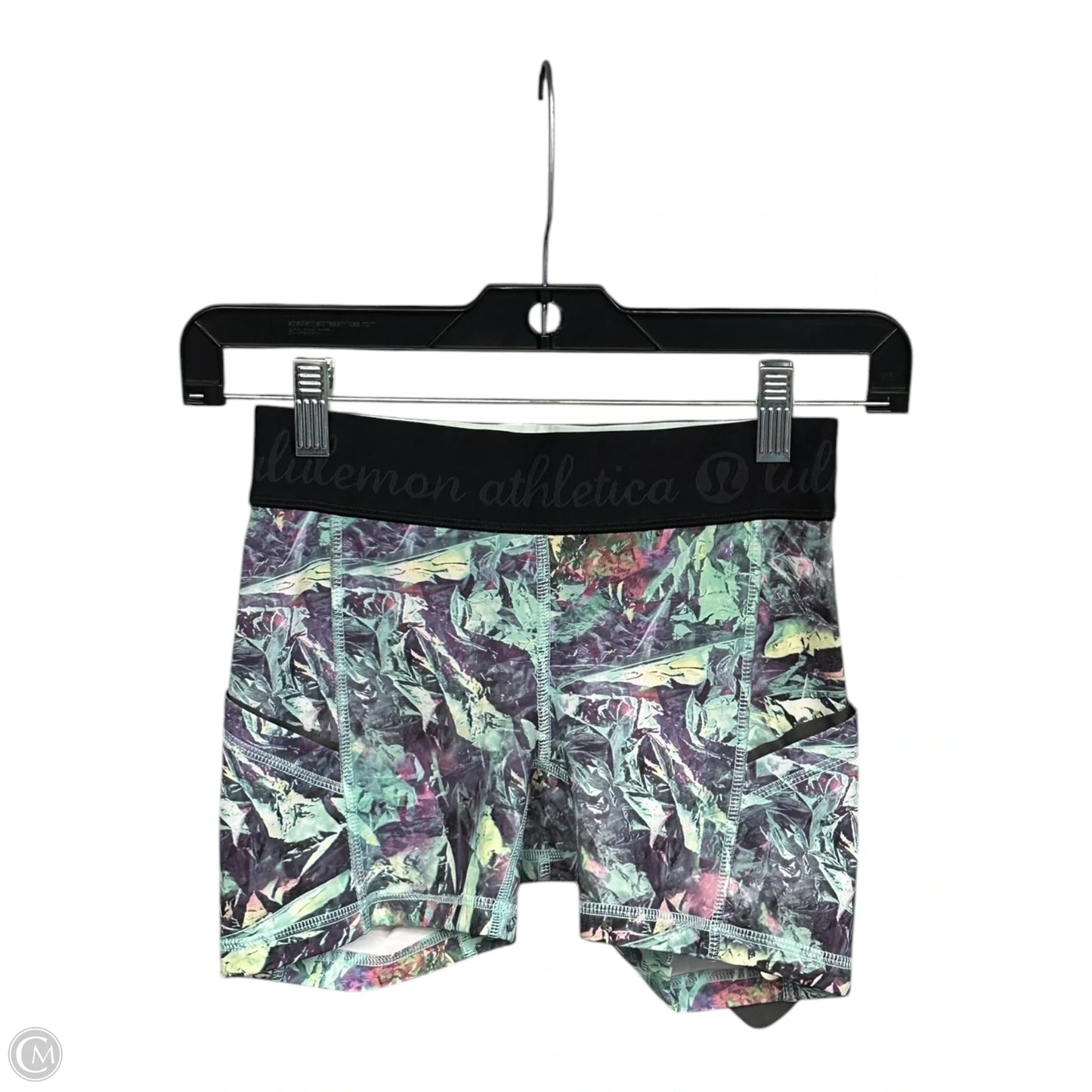 Athletic Shorts By Lululemon In Green & Purple, Size: 2