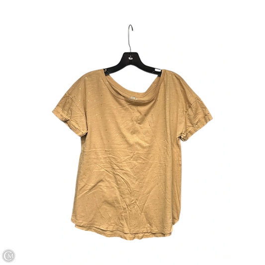 Top Short Sleeve Basic By Maurices In Tan, Size: M