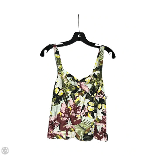 Top Sleeveless By Cabi In Floral Print, Size: S