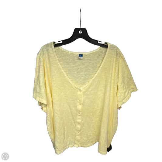 Top Short Sleeve Basic By Old Navy In Yellow, Size: 3x
