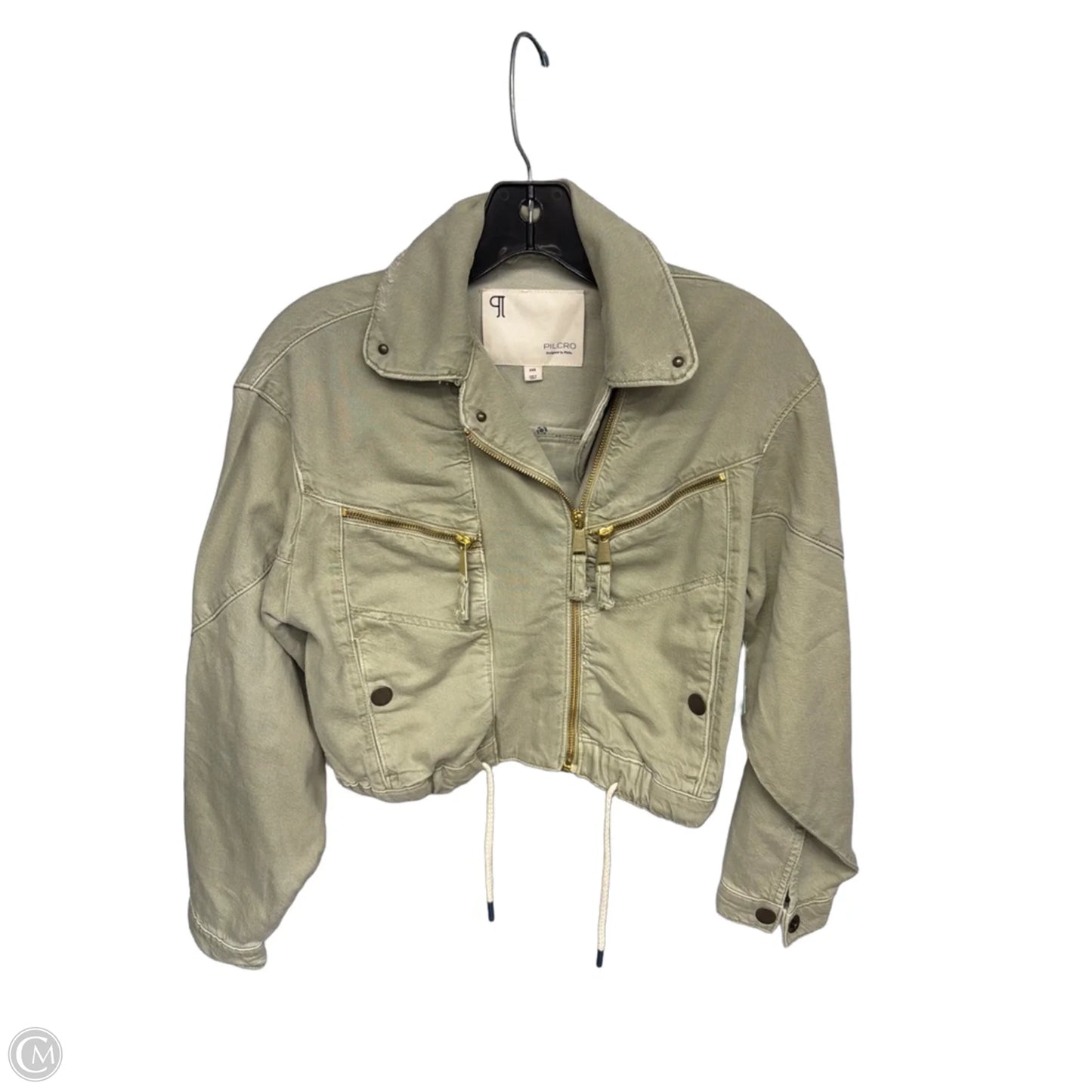 Jacket Denim By Pilcro In Green, Size: Xxs