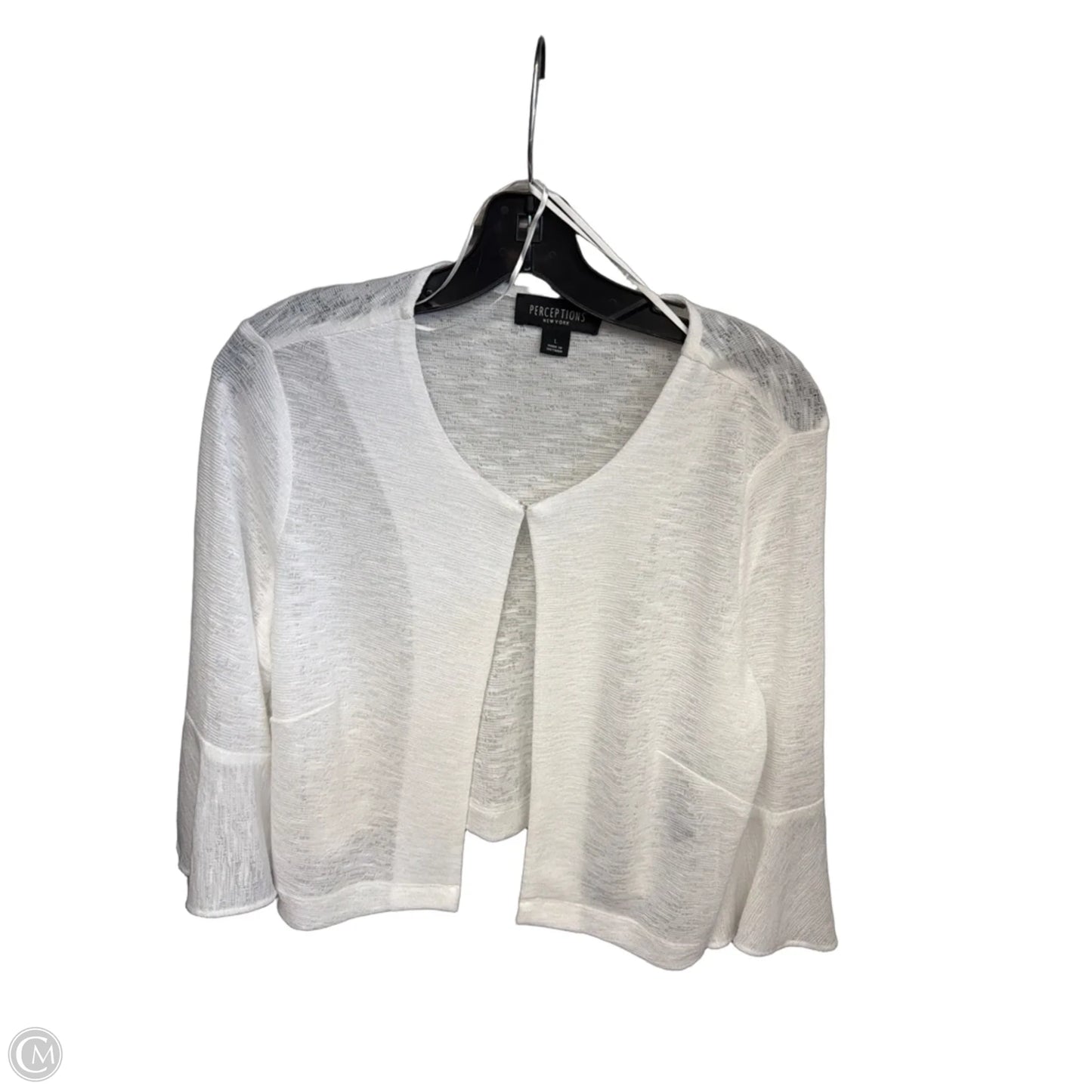 Cardigan By Perceptions In White, Size: L