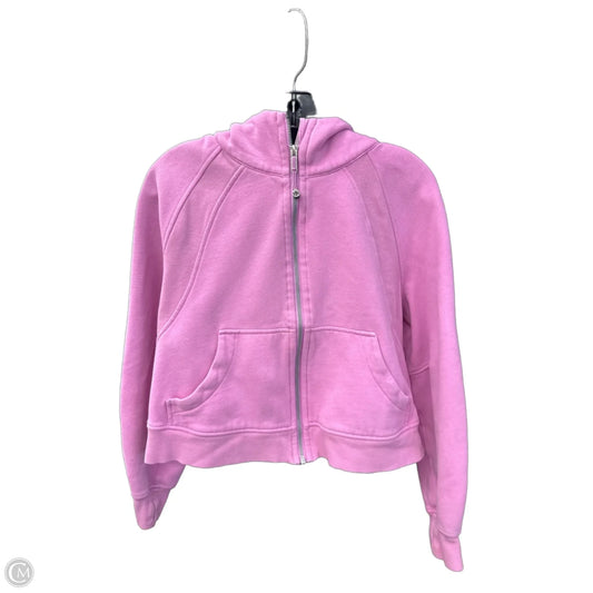 Athletic Sweatshirt Hoodie By Lululemon In Pink, Size: M