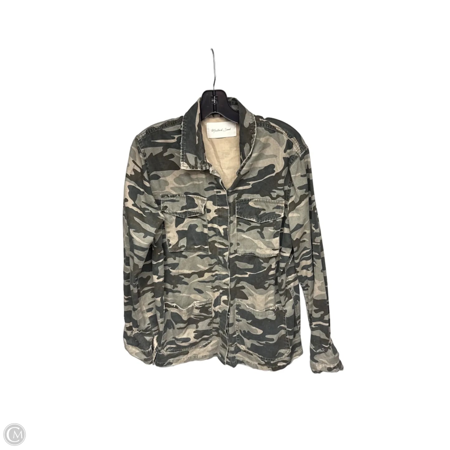 Jacket Denim By Mustard Seed In Camouflage Print, Size: L