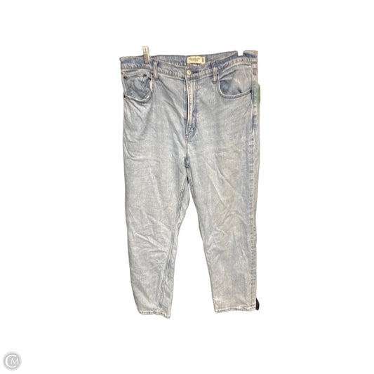 Jeans Cropped By Abercrombie And Fitch In Blue Denim, Size: 14