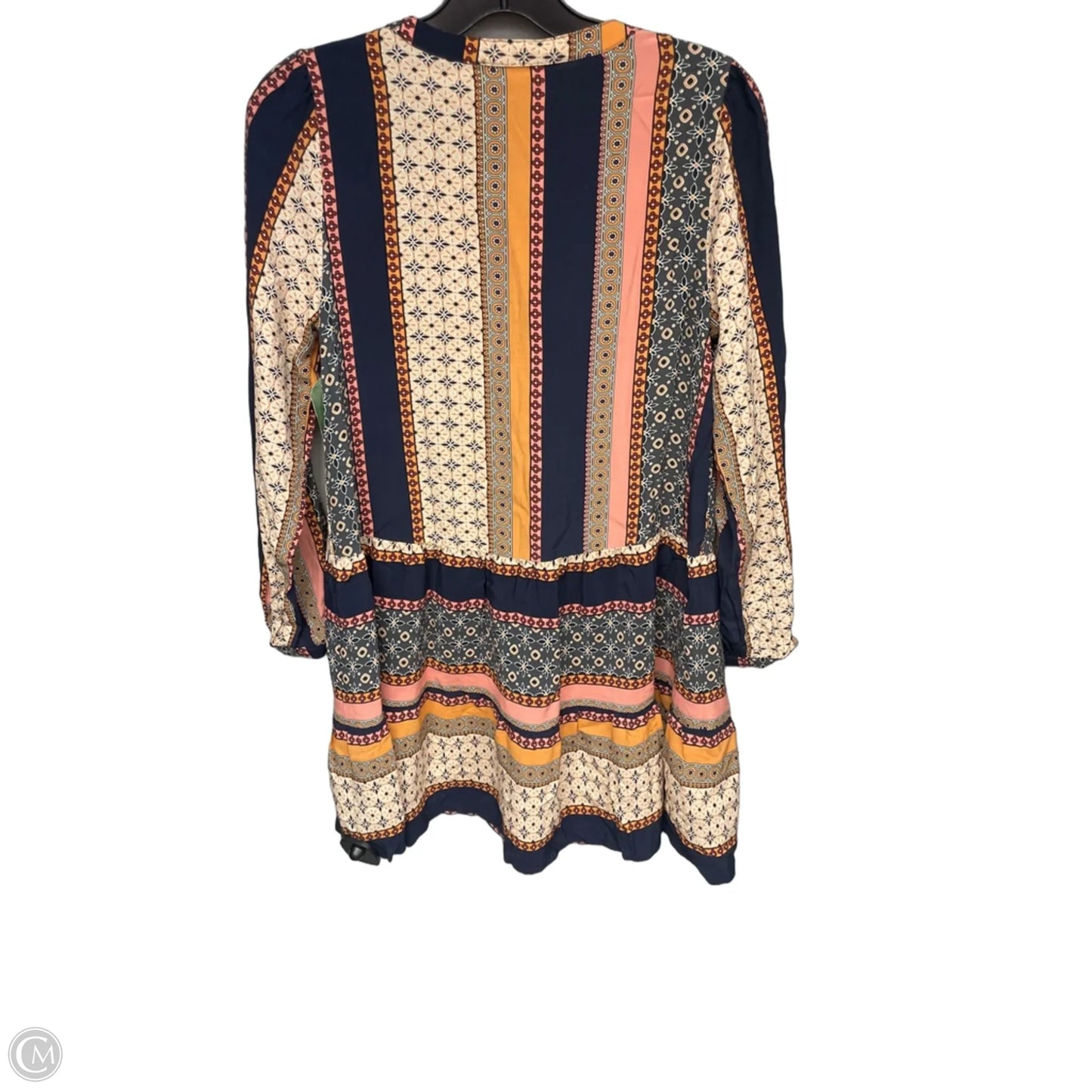 Tunic Long Sleeve By Loft In Blue & Cream, Size: Xsp