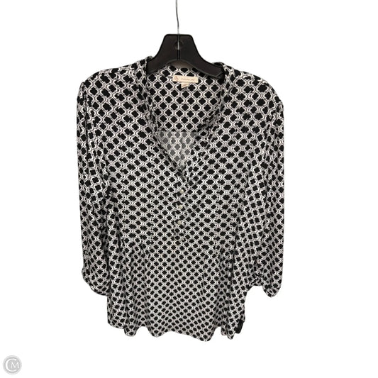 Top Long Sleeve By Clothes Mentor In Black & White, Size: 1x