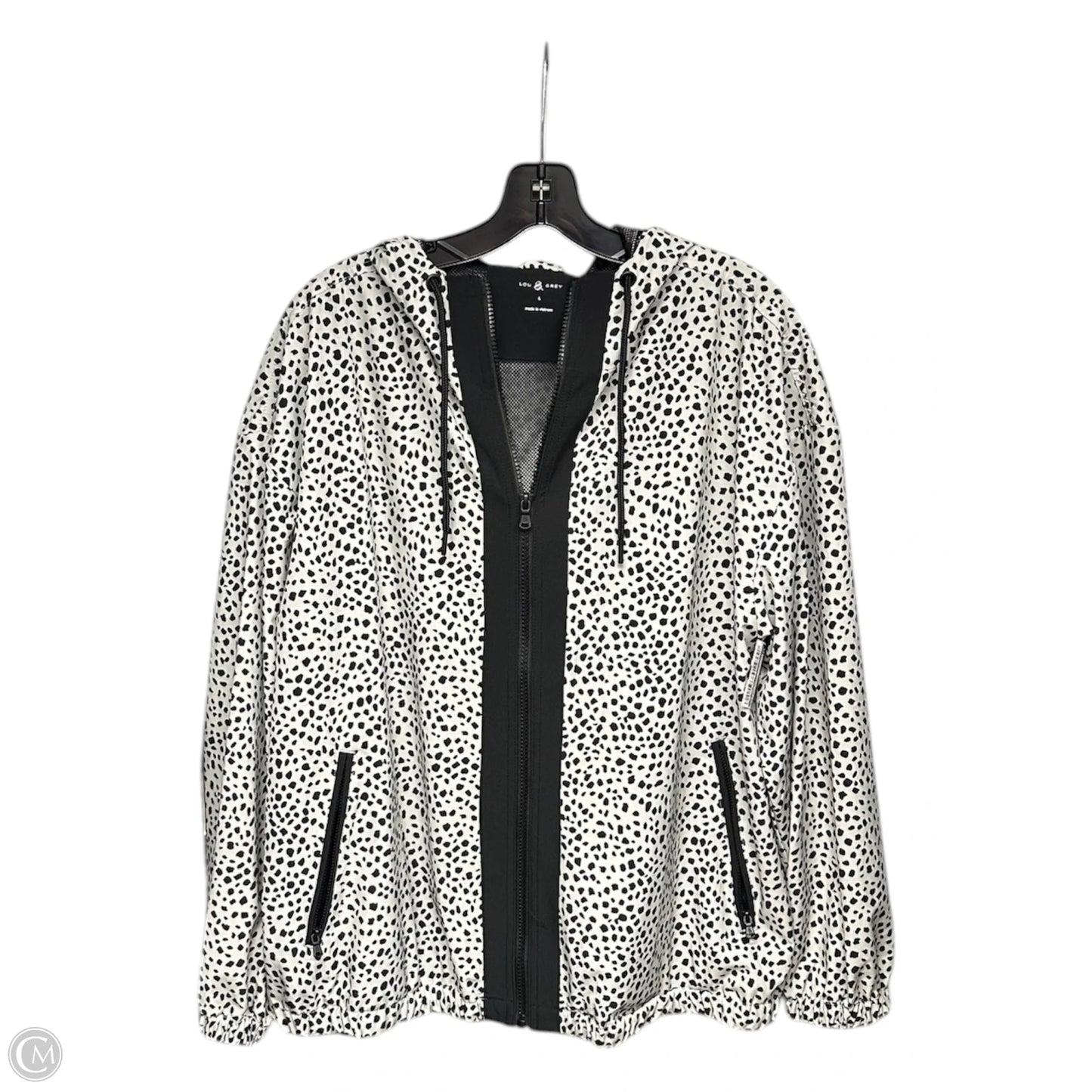 Athletic Jacket By Lou And Grey In Black & Grey, Size: L