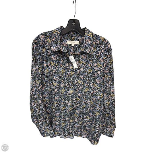 Top Long Sleeve By Loft In Floral Print, Size: L