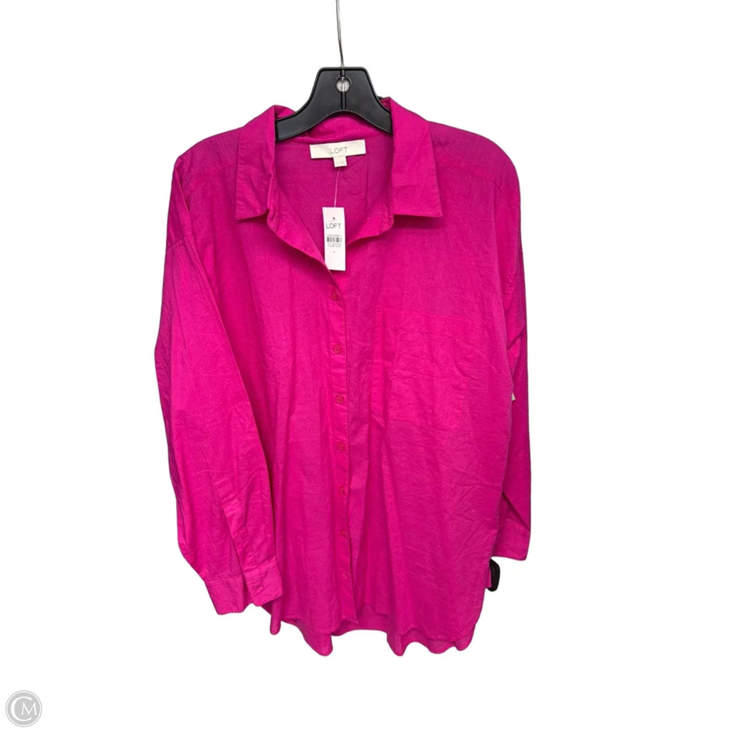 Top Long Sleeve By Loft In Pink, Size: L