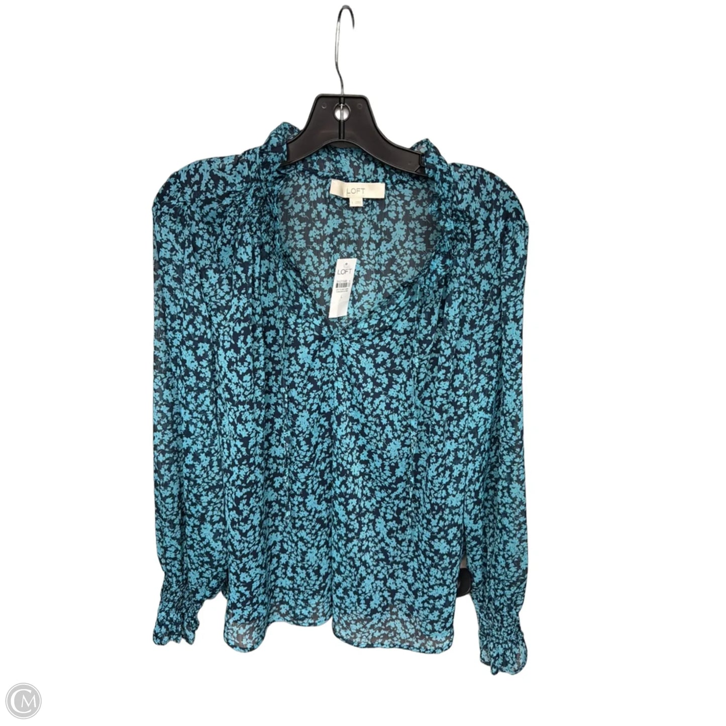 Top Long Sleeve By Loft In Teal, Size: L