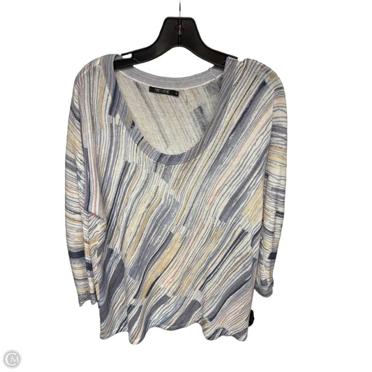 Top Long Sleeve By Nic + Zoe In Blue & White, Size: M