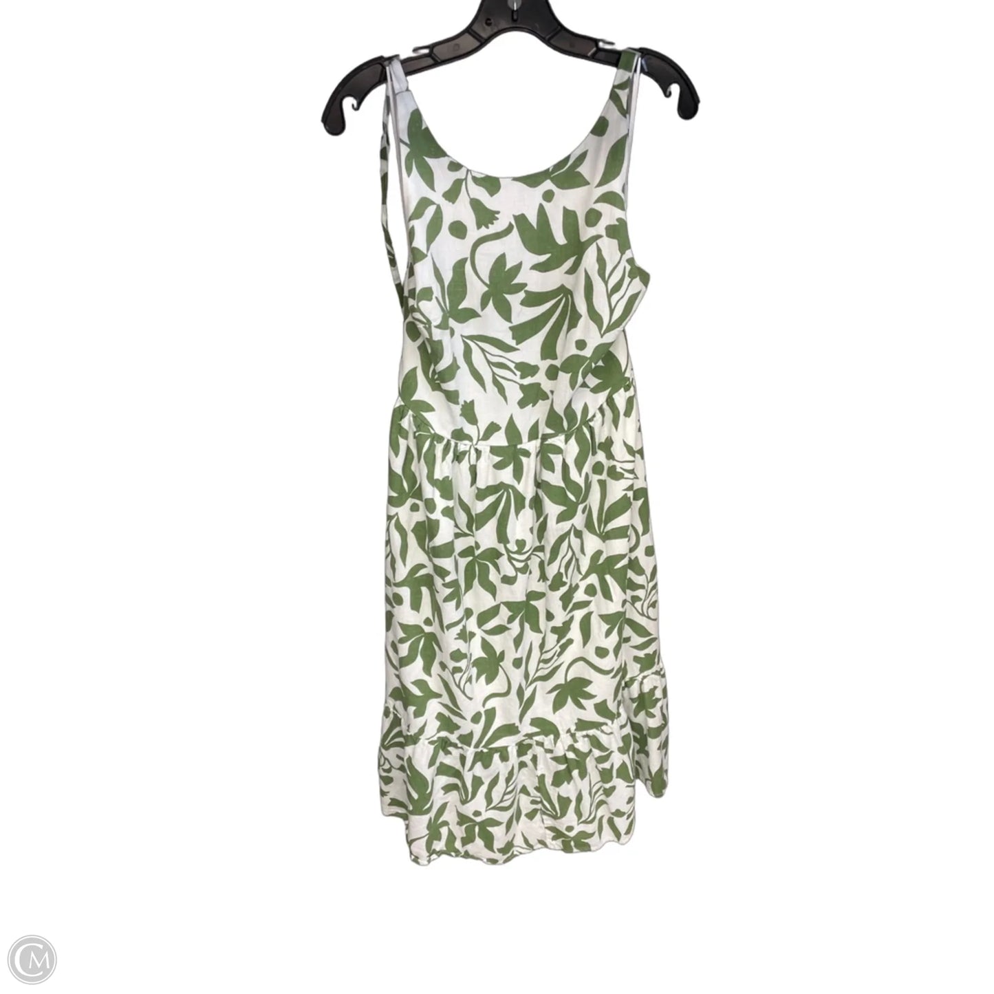 Dress Casual Maxi By Time And Tru In Green & White, Size: L