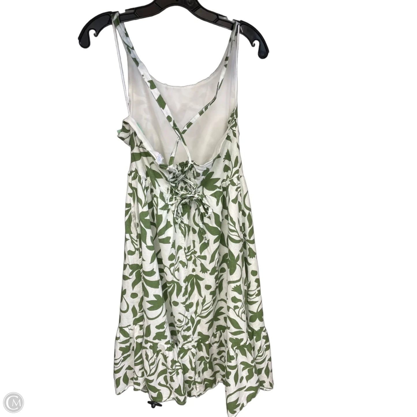 Dress Casual Maxi By Time And Tru In Green & White, Size: L