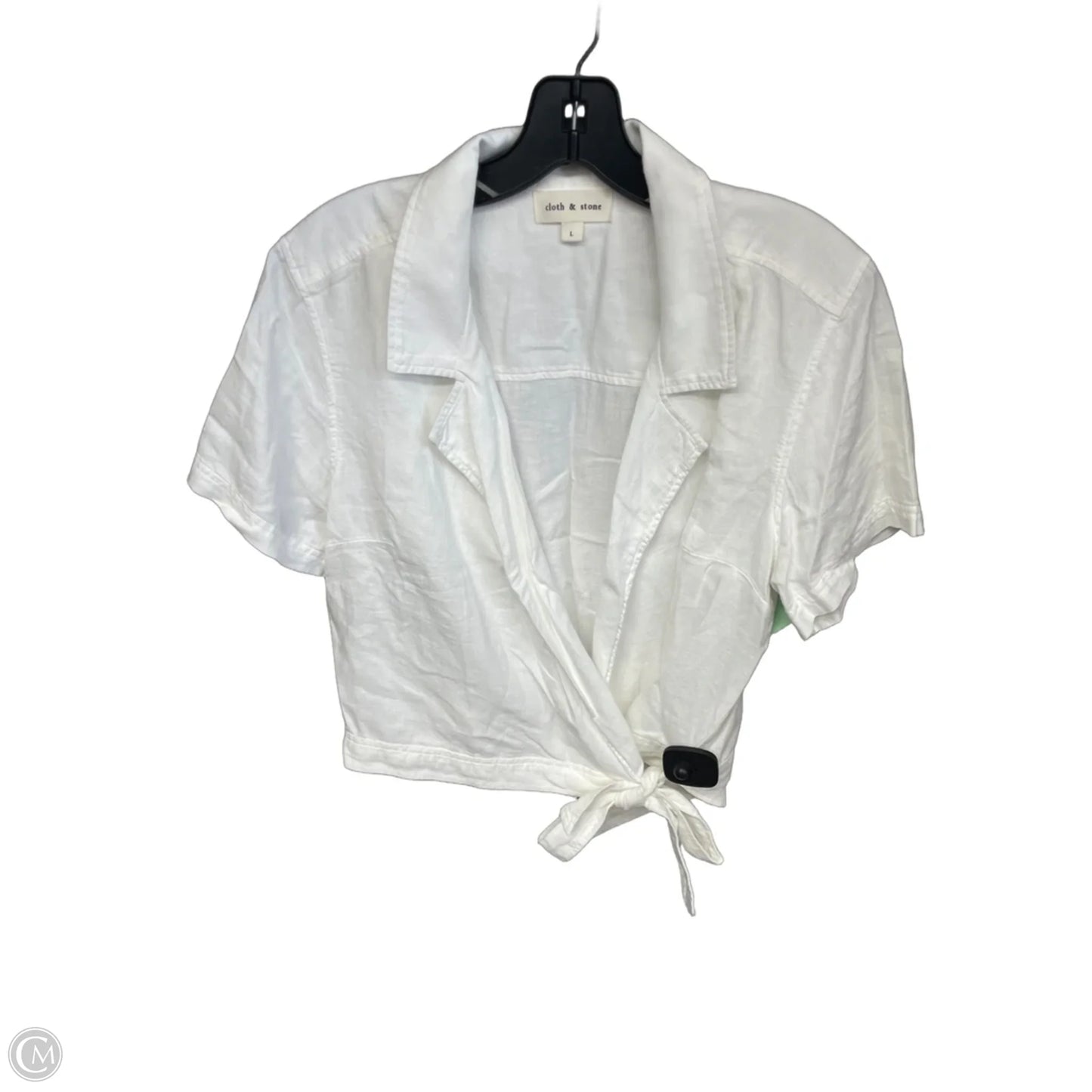 Top Short Sleeve By Cloth & Stone In White, Size: L