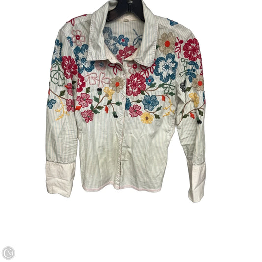 Top Long Sleeve By Johnny Was In Floral Print, Size: M