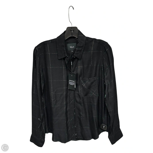 Top Long Sleeve By Rails In Black & Gold, Size: Xs