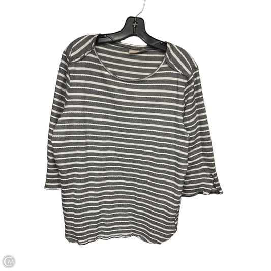 Top 3/4 Sleeve By Chicos In Black & White, Size: Xl