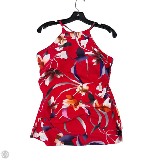 Swimsuit Top By Clothes Mentor In Red & White, Size: Xl