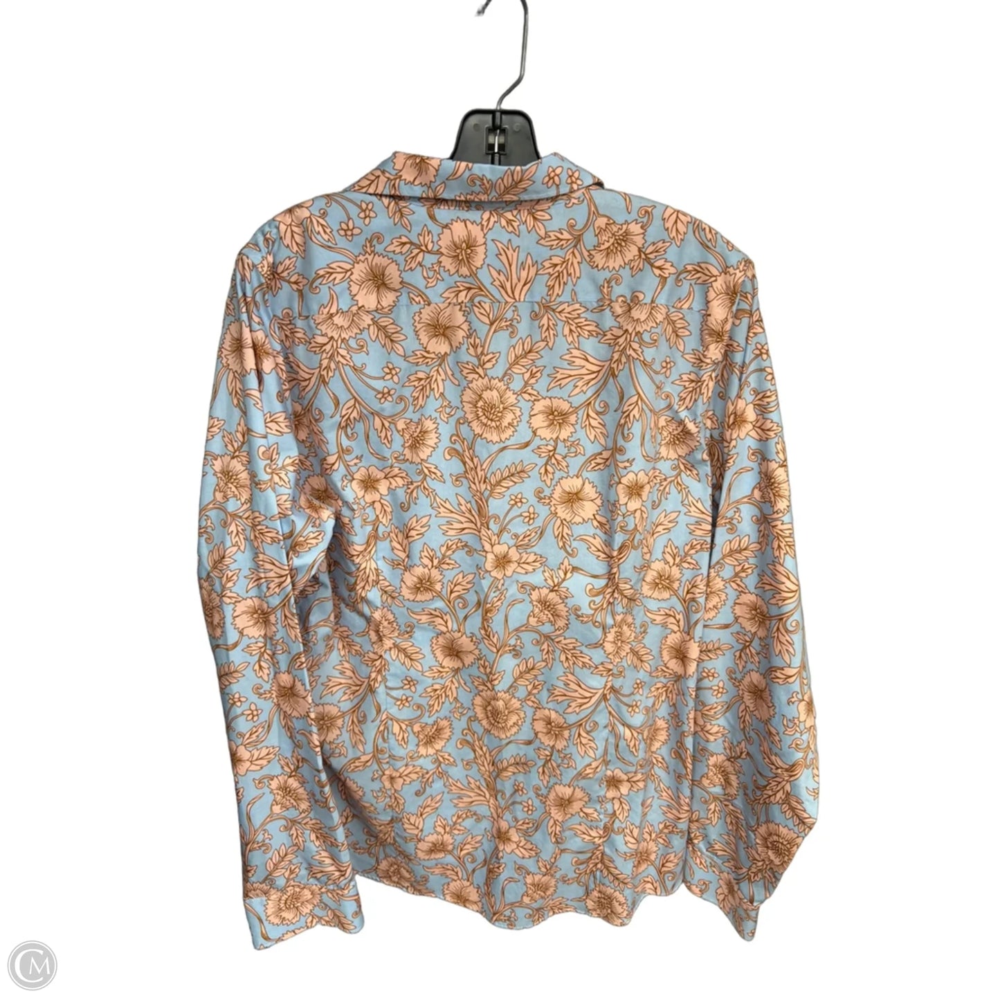 Top Long Sleeve By Lands End In Blue & Orange, Size: 14