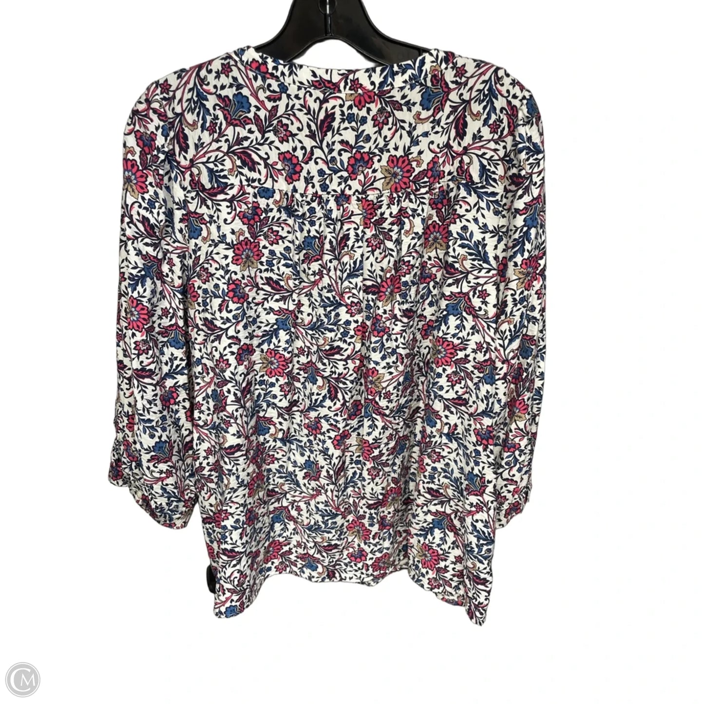 Top 3/4 Sleeve By St Johns Bay In Floral Print, Size: L