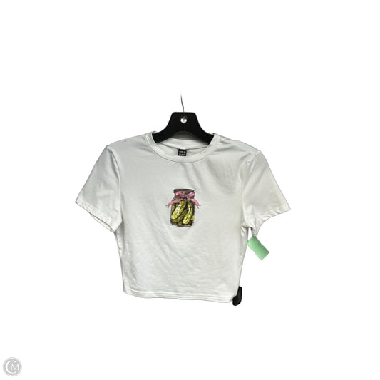 Top Short Sleeve Basic By Shein In White, Size: S