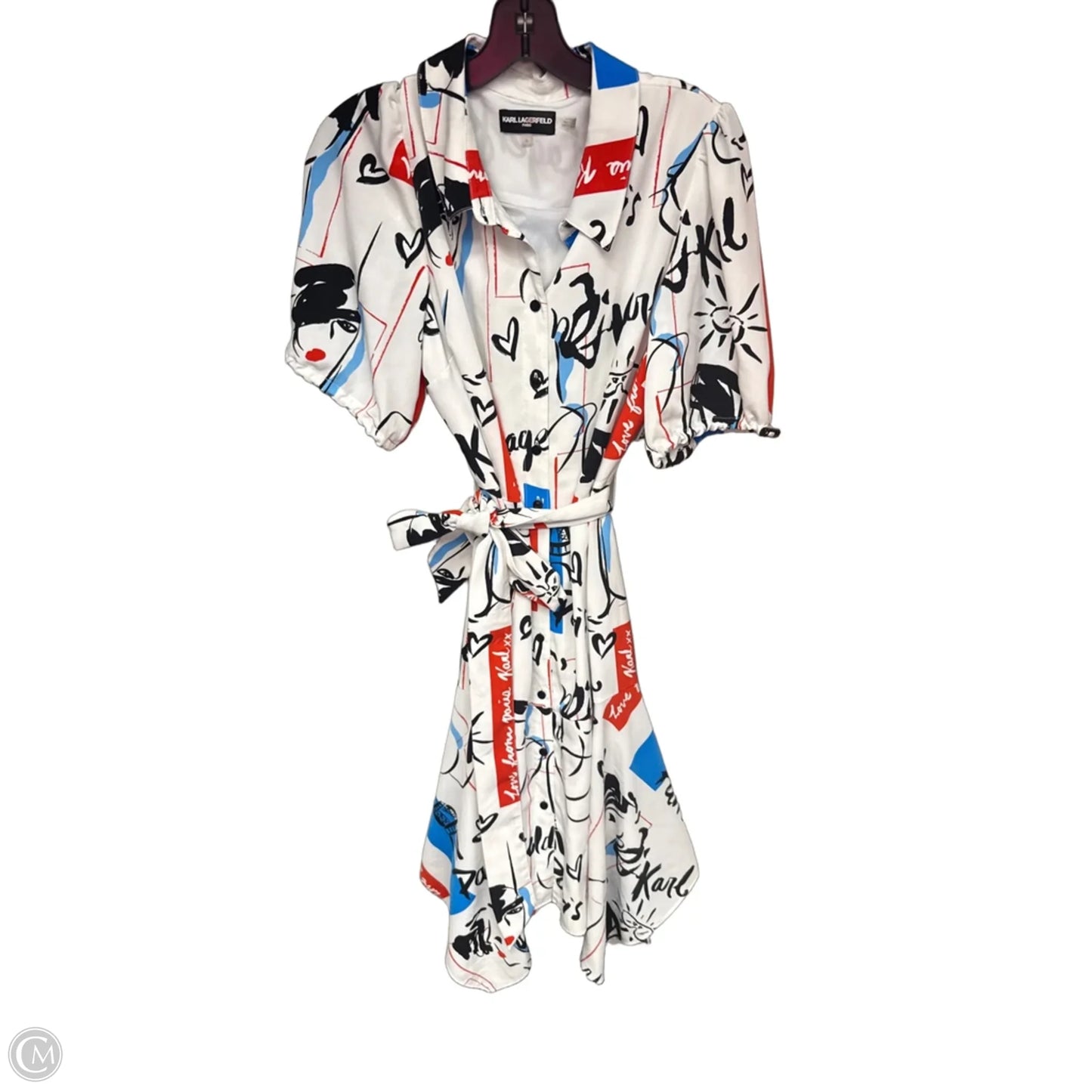 Dress Designer By Karl Lagerfeld In White, Size: 12
