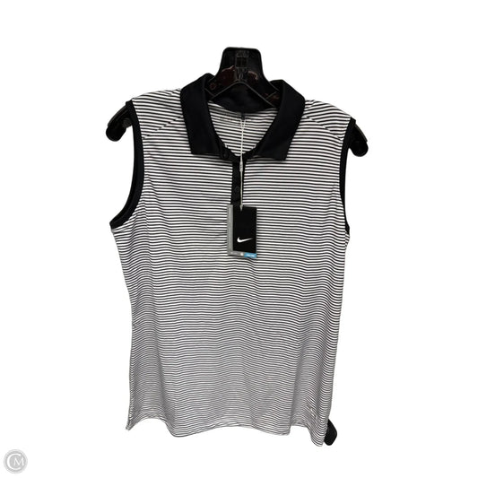 Athletic Tank Top By Nike Apparel In Black & White, Size: L