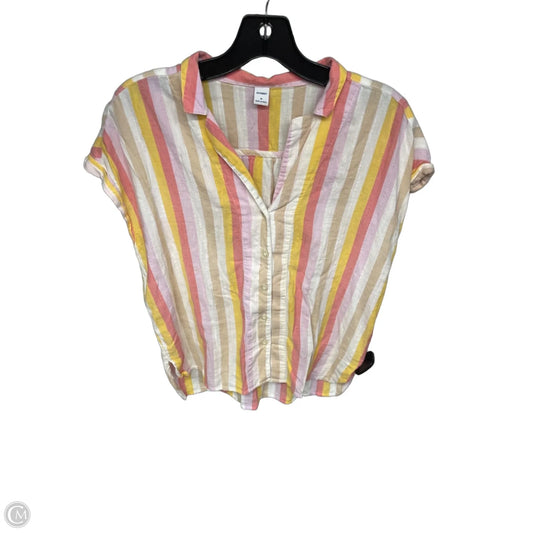 Top Short Sleeve By Old Navy In Striped Pattern, Size: M