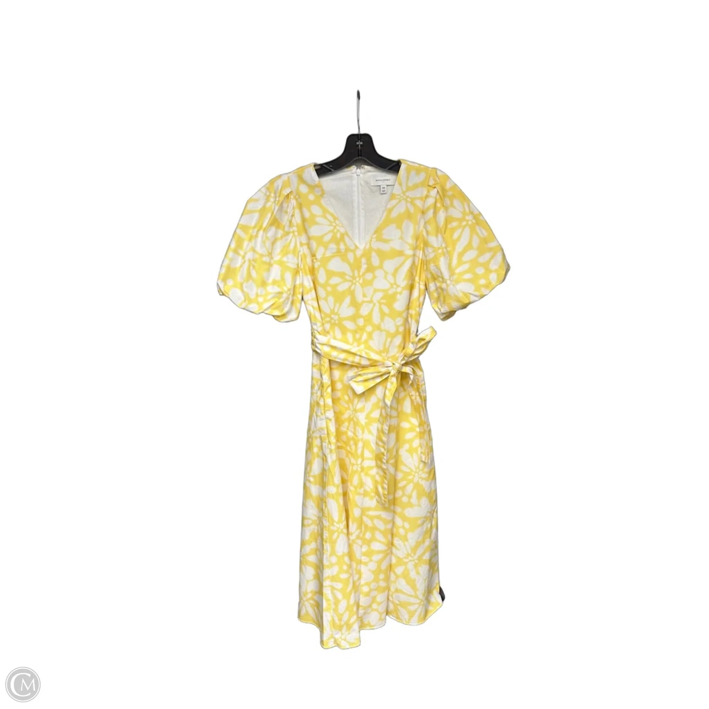 Dress Casual Maxi By Banana Republic In White & Yellow, Size: Xs