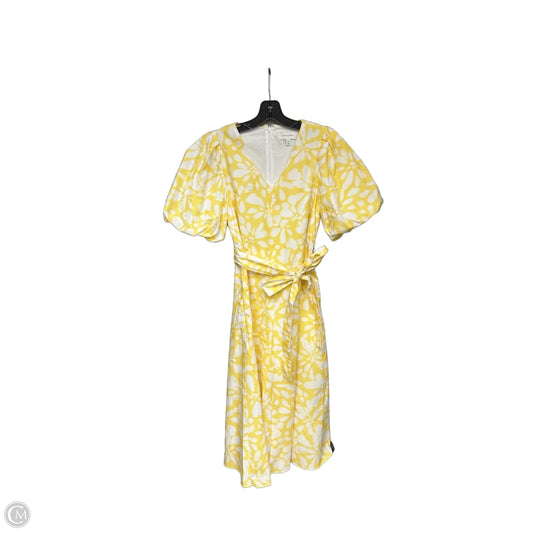 Dress Casual Maxi By Banana Republic In White & Yellow, Size: Xs