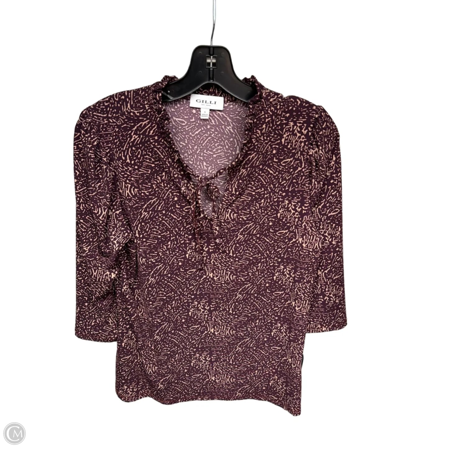 Top 3/4 Sleeve By Gilli In Purple, Size: S