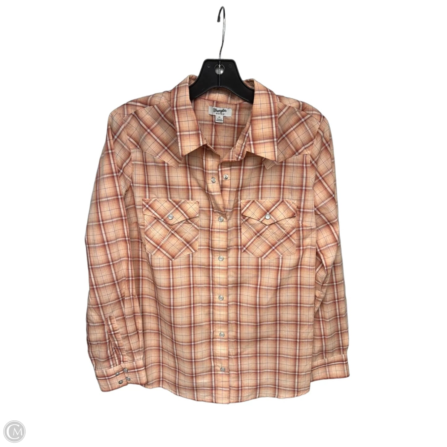 Top Long Sleeve By Wrangler In Orange, Size: M