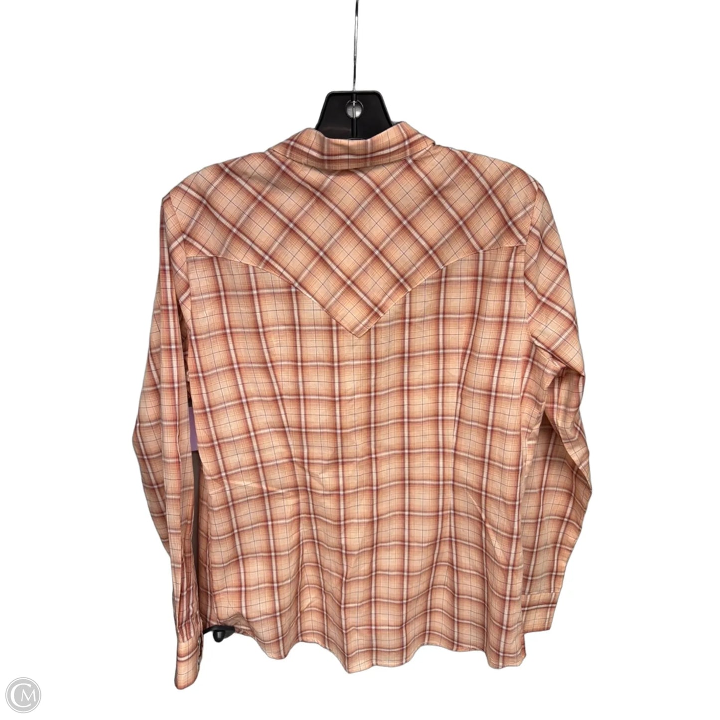 Top Long Sleeve By Wrangler In Orange, Size: M