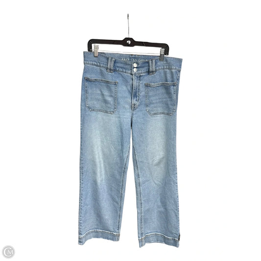 Jeans Cropped By American Eagle In Blue Denim, Size: 10
