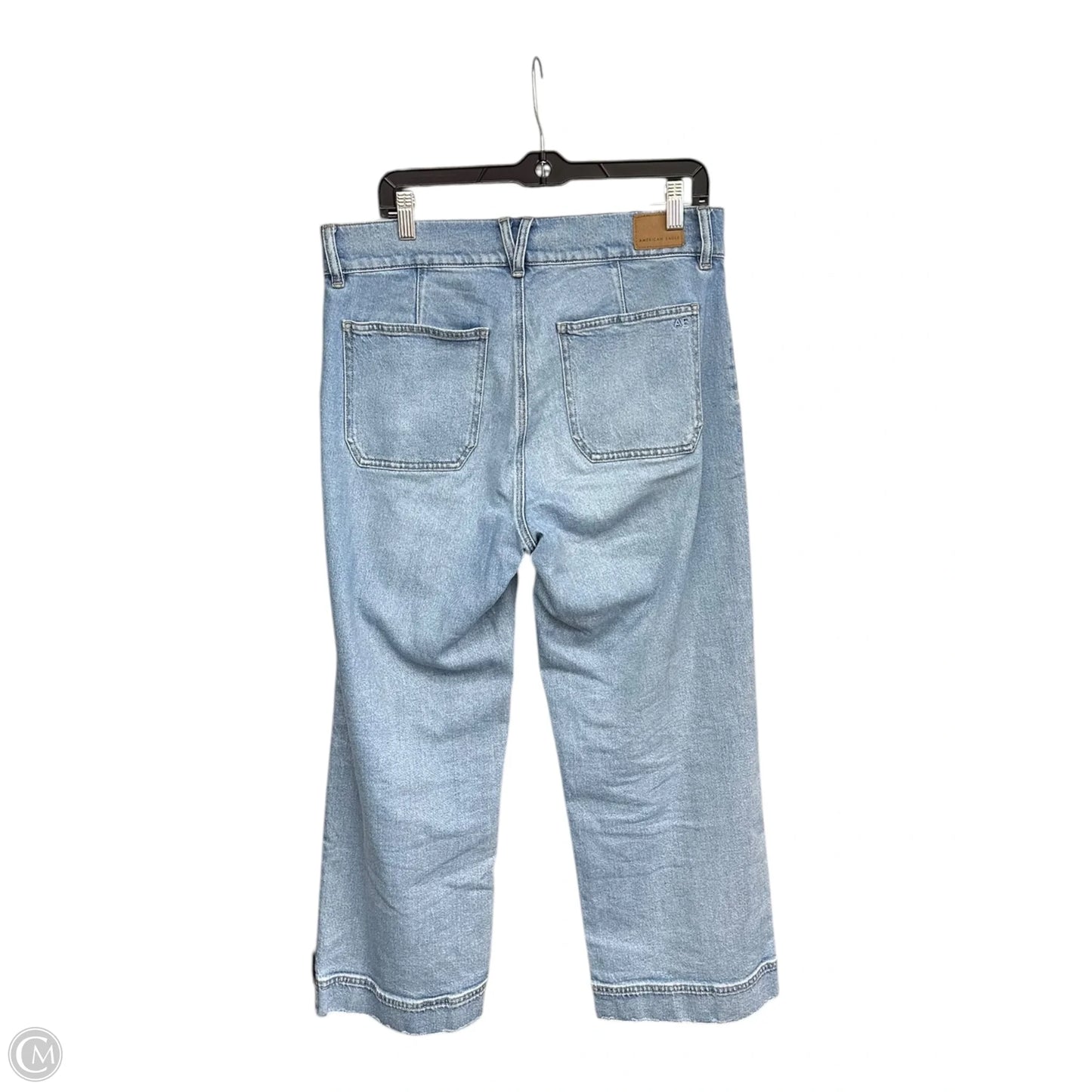Jeans Cropped By American Eagle In Blue Denim, Size: 10