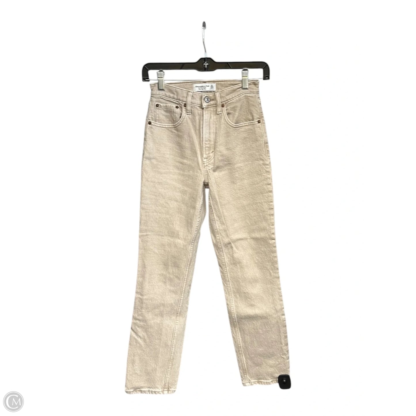 Jeans Straight By Abercrombie And Fitch In Tan, Size: 0