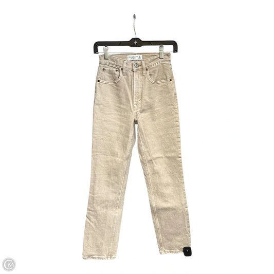 Jeans Straight By Abercrombie And Fitch In Tan, Size: 0