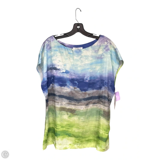 Top Short Sleeve By Liz Claiborne In Blue & Green, Size: Xlp
