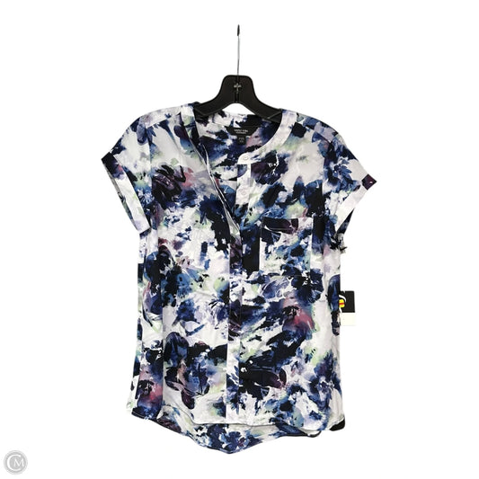 Top Short Sleeve By Simply Vera In Blue & White, Size: Xsp