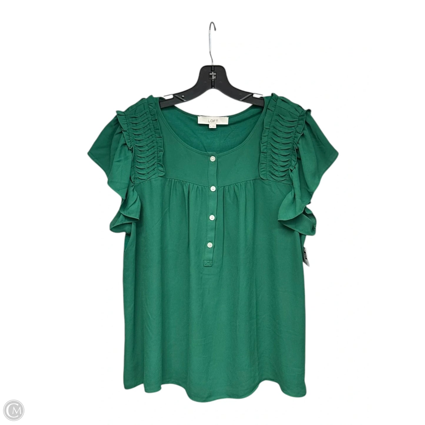 Top Short Sleeve By Loft In Green, Size: Xl